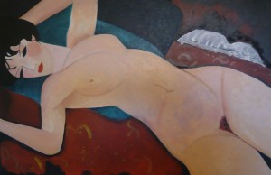 RECUMBENT NUDE WITH OPEN ARMS